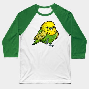 Cute Green Budgie - Birb Orb Chibi Kawaii Cute Cartoon Art Drawing Baseball T-Shirt